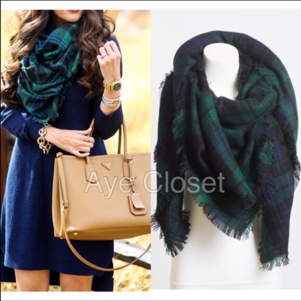 Oversized Blanket Tartan Scarf Wrap Plaid Comfy - Picture 4 of 5